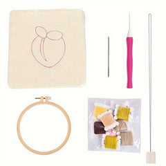 House Countryside Punch Needle Starter Kit Yarn DIY Easy Punch Hoop