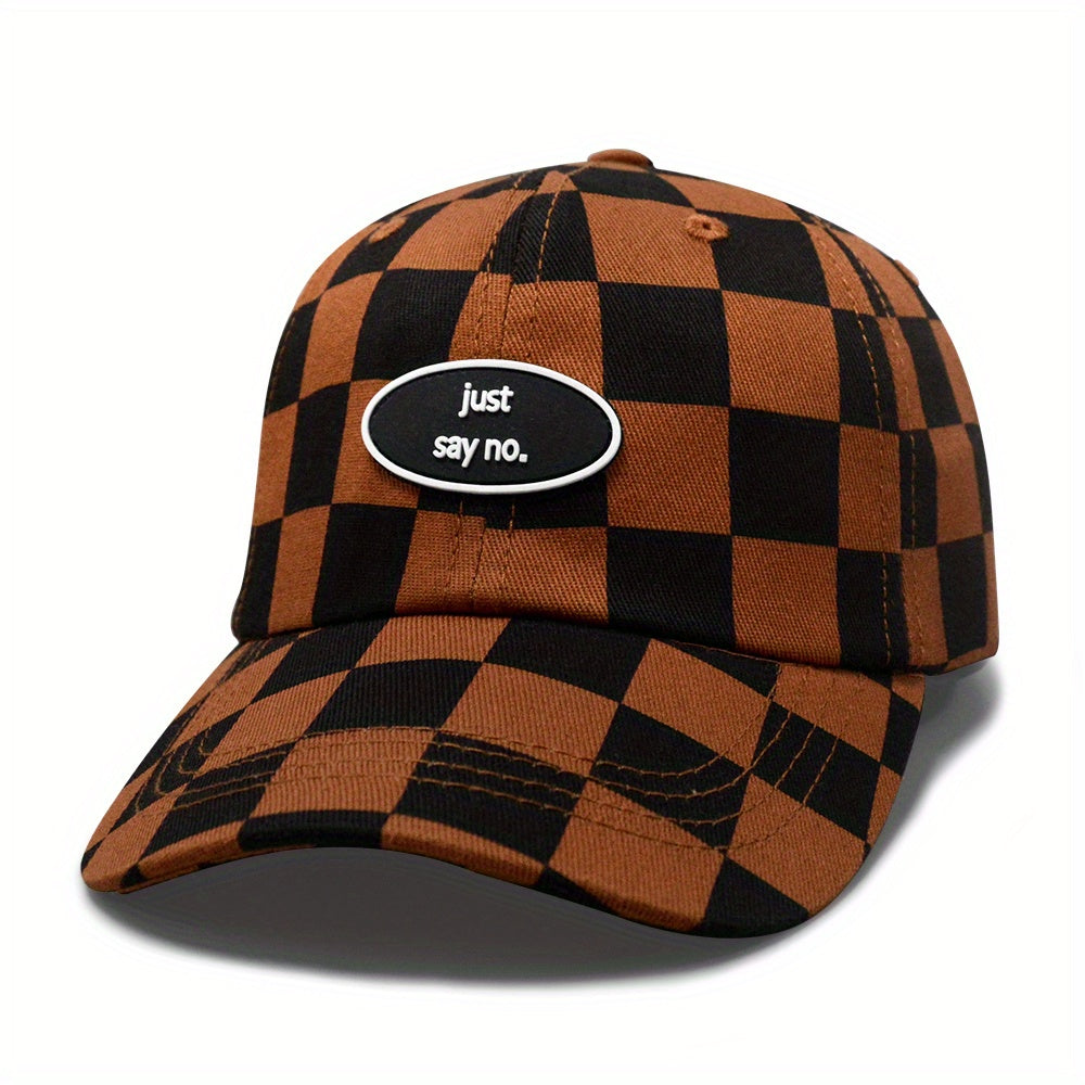 Checkerboard Adjustable Sun Protection Baseball Cap for Boys and Girls