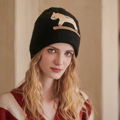 Animal Horse Knit Hat Skull Cap for Women Girls