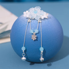 Girl's Hanfu Accessories Ribbon Headwear Tassel Flower Hair Clip