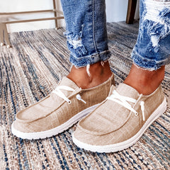 Women's Canvas Lace-Up Slip-On Low Top Shoes