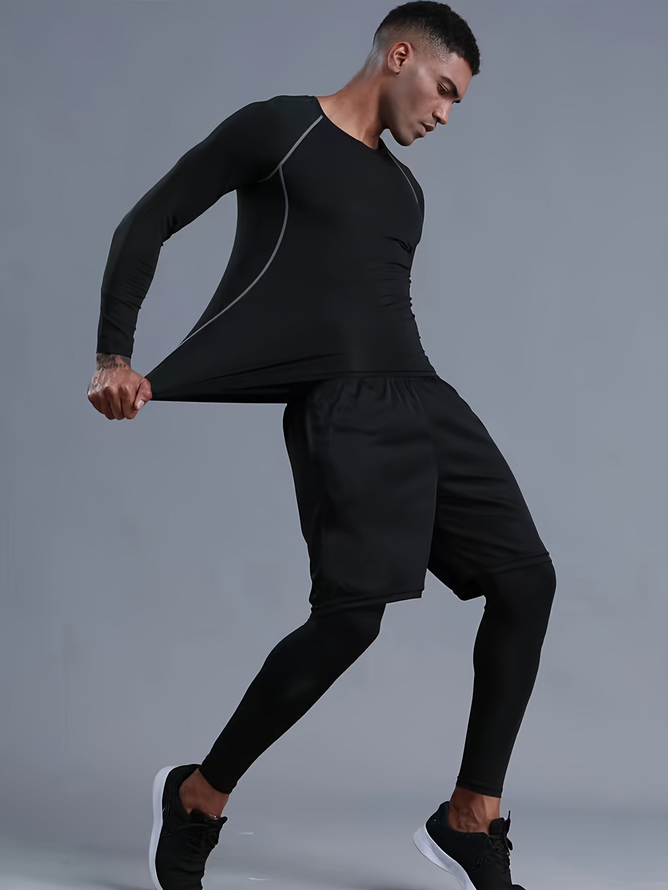 Men's Quick Dry Compression Shirt & Leggings Set