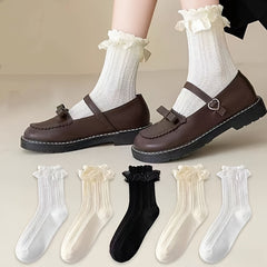 Ruffle Lolita Socks Comfy & Mid Tube Socks Women's Stockings