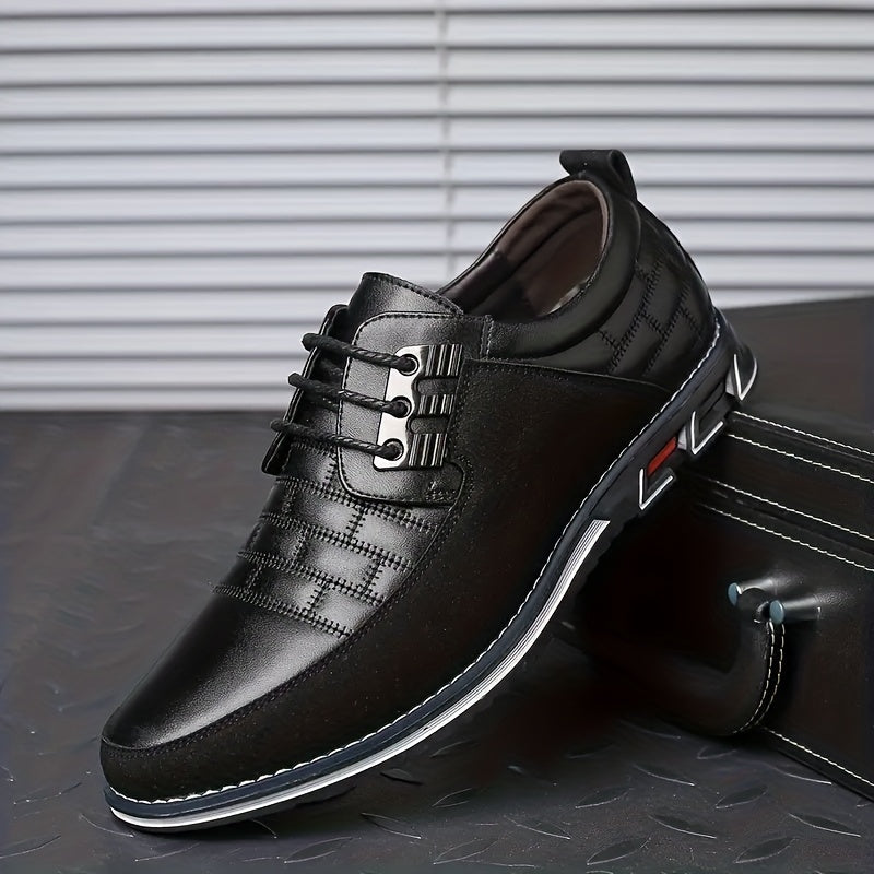 Men's Plaid Smart Casual Oxford Dress Shoes Lace-up Formal Oxford Shoes