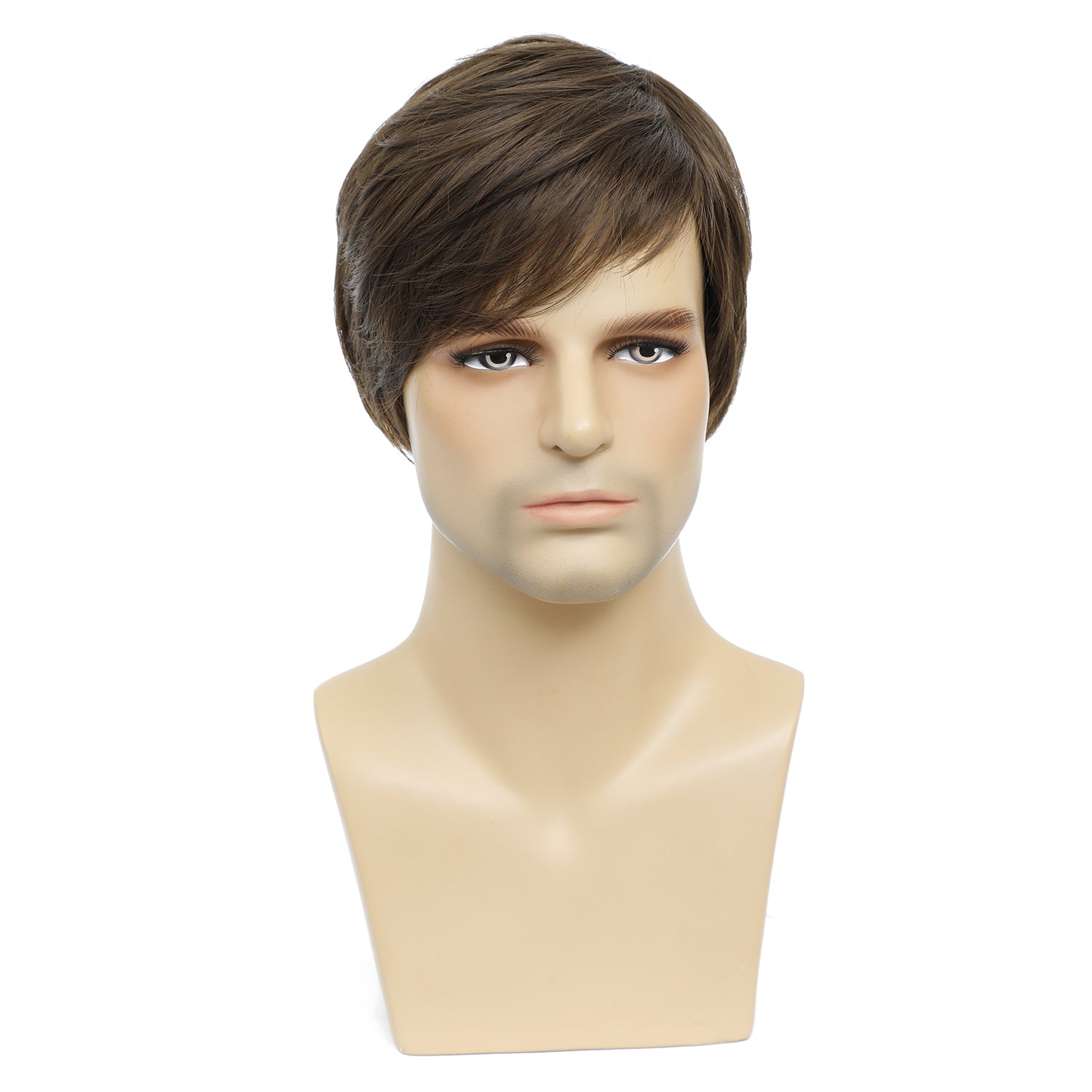 Short Brown Layered Mens Wig for Cosplay Party Costume Hair Full Wig