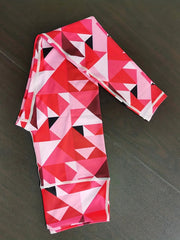 Red Geometric Print High Waist Tight Pants Sports Fitness Yoga Leggings
