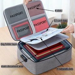 File Bag Lock 5-Layer File Storage Box Waterproof Zipper Security