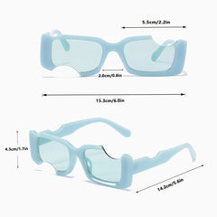 Semi-rimless Sunglasses Women's Shades Y2K Fashion Sunscreen Glasses