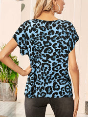 Leopard Print Cap Sleeve Top for Women