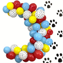 80pc Dog Paw Balloon Arch Kit & 16ft Arch Paw Bday Decor Yellow Red