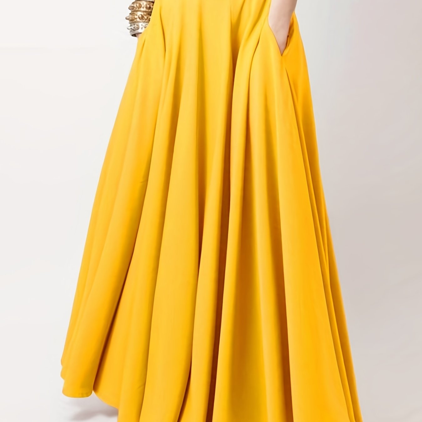 High Waist Pleated Maxi Skirt