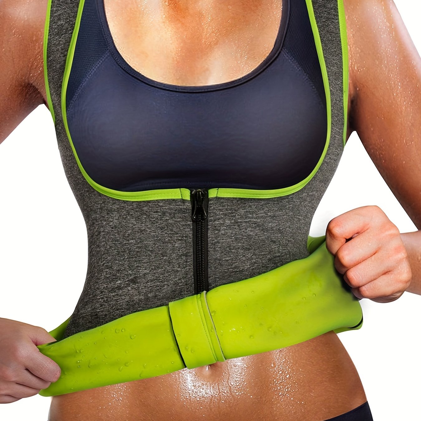 Gray Green Sauna Sweat Vest Women's Activewear