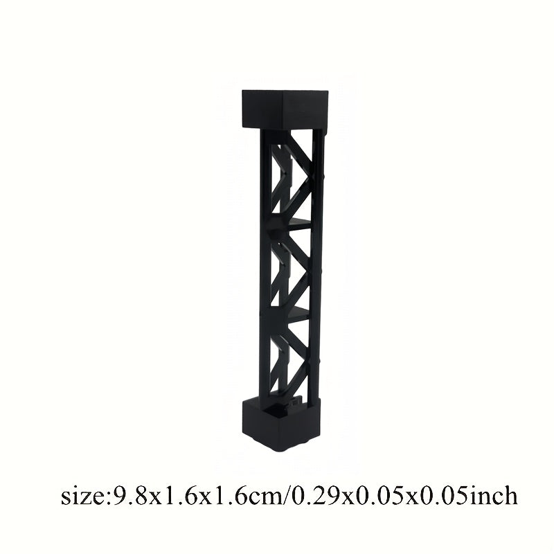 4pcs Military Train Car Pillar Support Girder ABS City Building Blocks Grey