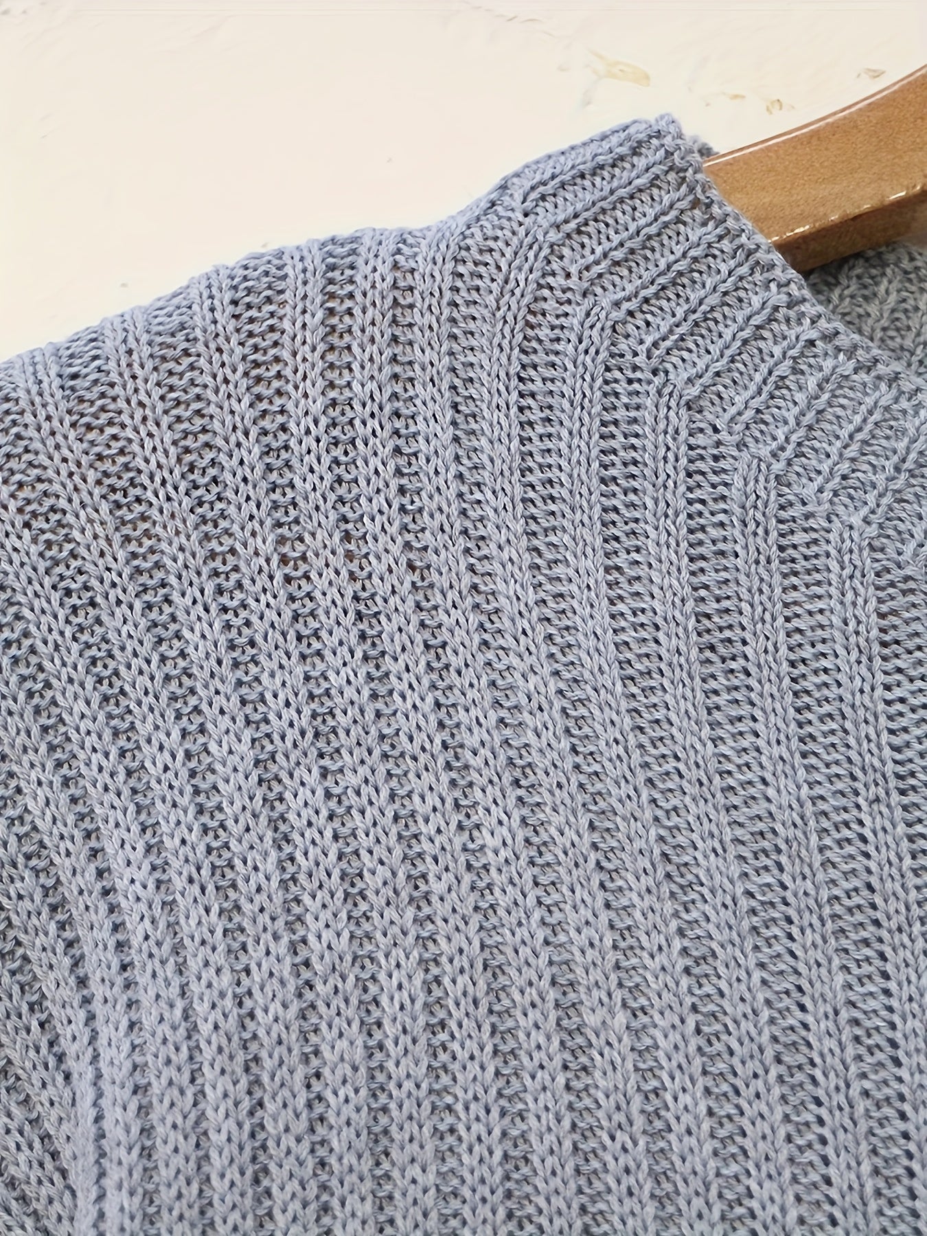 Solid Ripped Long Sleeve Sweater