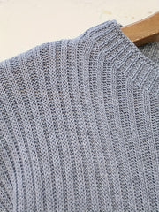 Solid Ripped Long Sleeve Sweater