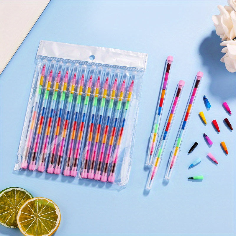 16pcs Colored Graffiti Crayons Back to School Supplies Kids Party Favors