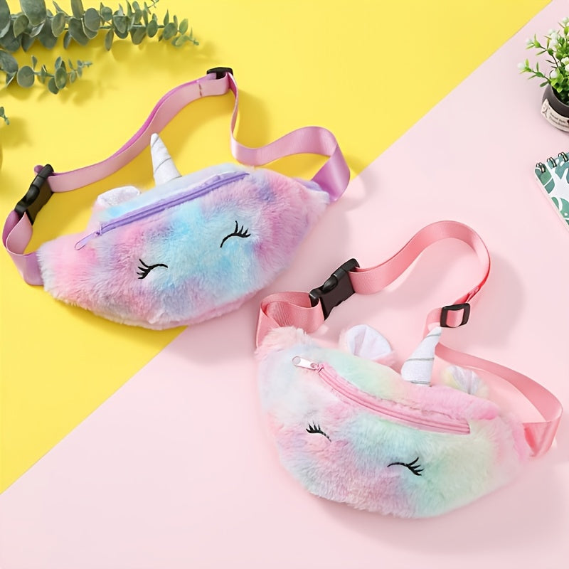 Girls Unicorn Plush Waist Bag Coin Purse Shoulder Bag