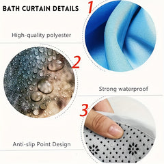 4pcs Personalized Art Women's Shower Curtain Set