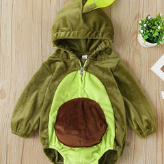 Baby Halloween Avocado Costume Velvet Romper Cosplay Outfit