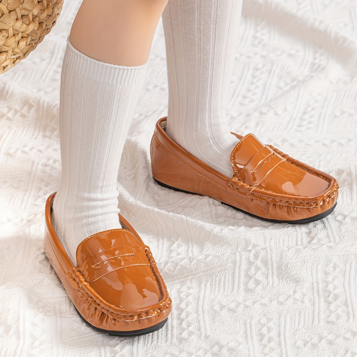 Boys Slip On Loafer Shoes Lightweight Comfortable Non Slip Flat Shoes