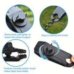 10pcs Awning Clamp Tarp Clips Heavy Duty Lock Grip Tent Fasteners Clips