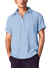 Men's Short Sleeve Casual Shirt for Summer Vacation Resort