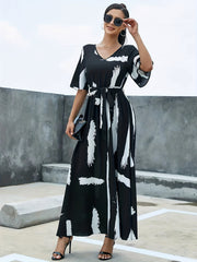 Flutter Sleeve Belted Maxi Dress for Women