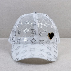 Mesh Breathable Sequin Baseball Cap Thin Sun Hat Lightweight Adjustable Dad Hats
