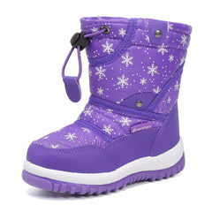 Girl's High Top Snow Boots Warm Fleece Non-Slip Plush Cozy Hiking Shoes