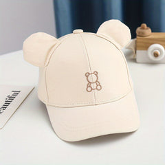 Kids' Bear Embroidered Sunshade Hat for Outdoor Activities