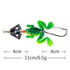 4pcs Silicone Frog Soft Lure 4.33in 6.5g for Pike Catfish Salmon Fishing