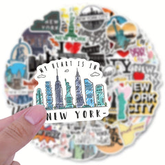 61PCS York Vinyl Stickers Waterproof Scrapbook Journaling Laptop Skateboard