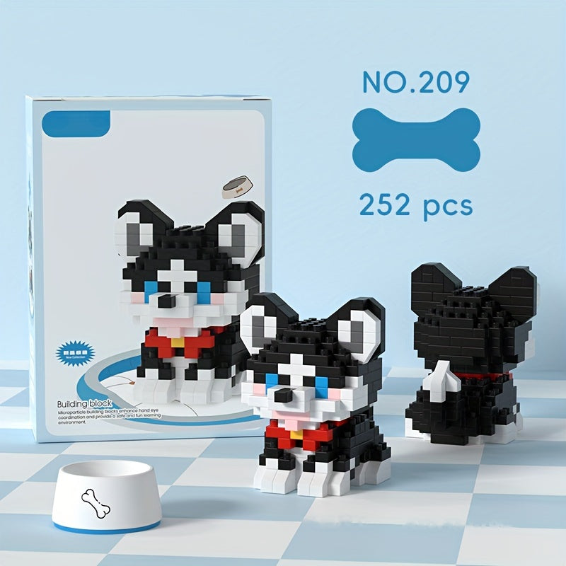Cute Puppy Building Blocks Set - Wooden Desk Ornament for Birthday & Holiday