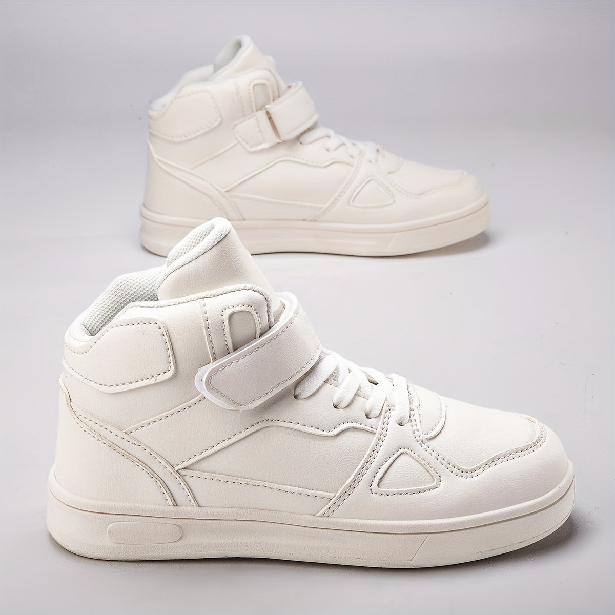 Women's Faux Leather Skate Shoes Flat Non Slip Sneakers