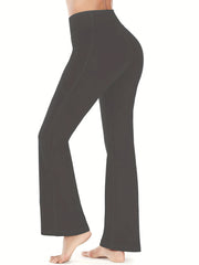 Women's Flare Leggings With Pockets Bootcut Yoga Pants High Waist Tummy Control