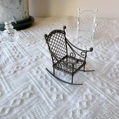 Mini Metal Rocking Chair for Dollhouse - Home Decor & Holiday - Age 14+
