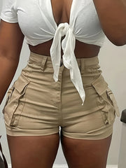 High Waisted Shorts with Side Pockets for Women