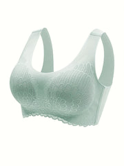 Lace Wireless Bra Comfy Scallop Trim Bra Tank