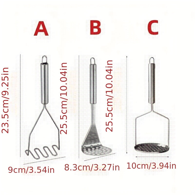 Stainless Steel Potato Masher with Non Slip Handle