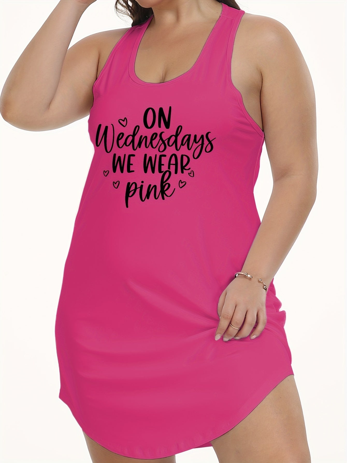 Slogan Print Tank Sleep Dress