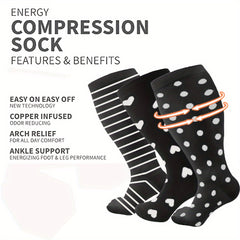 Compression Socks 15-20 mmHg Extra Wide Calf Knee High Stockings