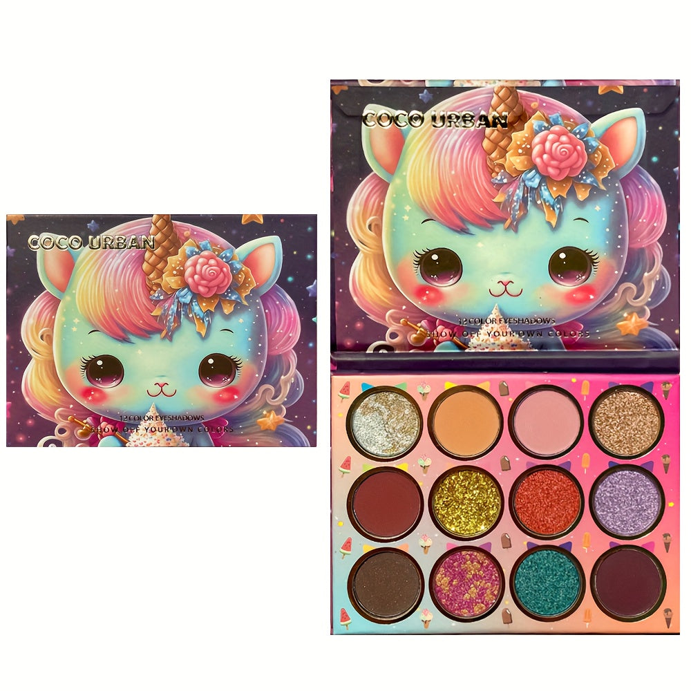 Anime Cosplay Eyeshadow Palette, 12 Matte & Shimmer Shades