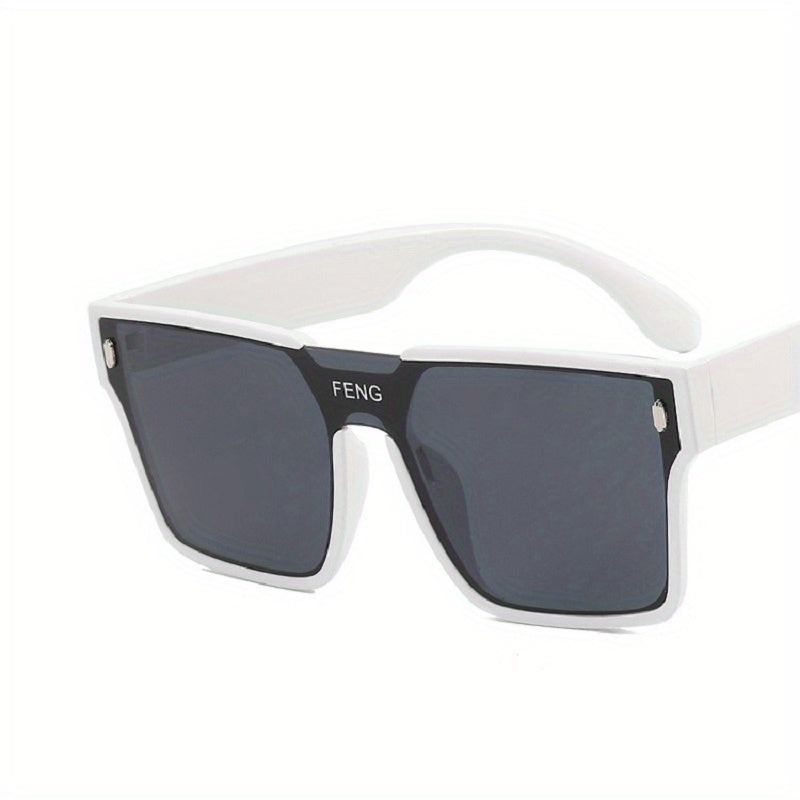 Oversized Square Sunglasses Flat Top One piece Punk Casual Eyewear UV400