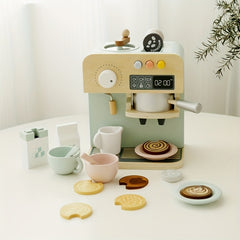 Wooden Play Kitchen Set for Girls Cooking Appliances & Dessert Display