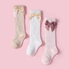 Cozy Bow Socks for Babies Toddlers Kids - Warm & Stylish