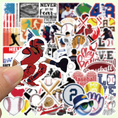 52pcs Baseball Stickers Mobile Phone Case Notebook Water Cup Decoration