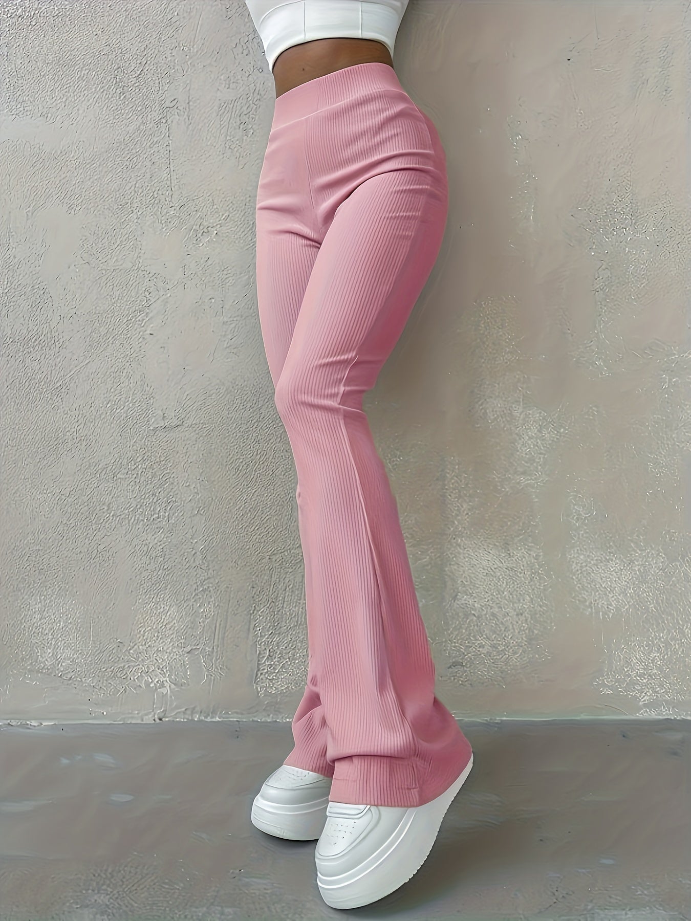 High Waisted Flared Yoga Trousers