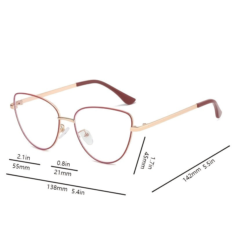 Round Frame Light Blocking Eyestrain Clear Glasses For Women