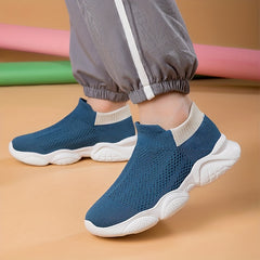 Boys Breathable Woven Sneakers Lightweight Anti Slip Low Top Slip On