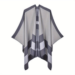 Striped Shawl Wrap Warm Cape Thick Cardigan Blanket Scarf For Women